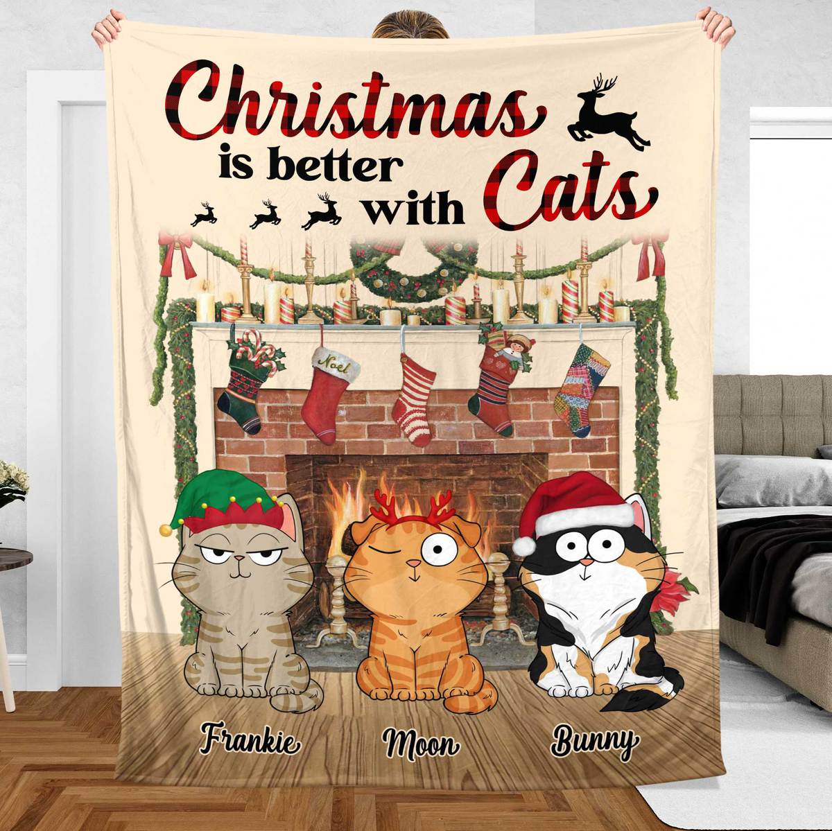 Christmas best sale cat blanket