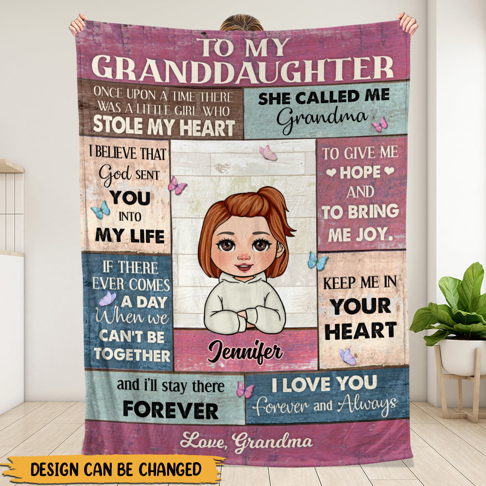 To My Granddaughter Pink - Personalized Blanket - Best Gift For Granddaughter - Giftago