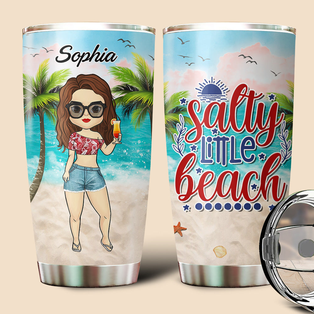 Salty Little Beach - Personalized Tumbler - Best Gift For Summer - Giftago
