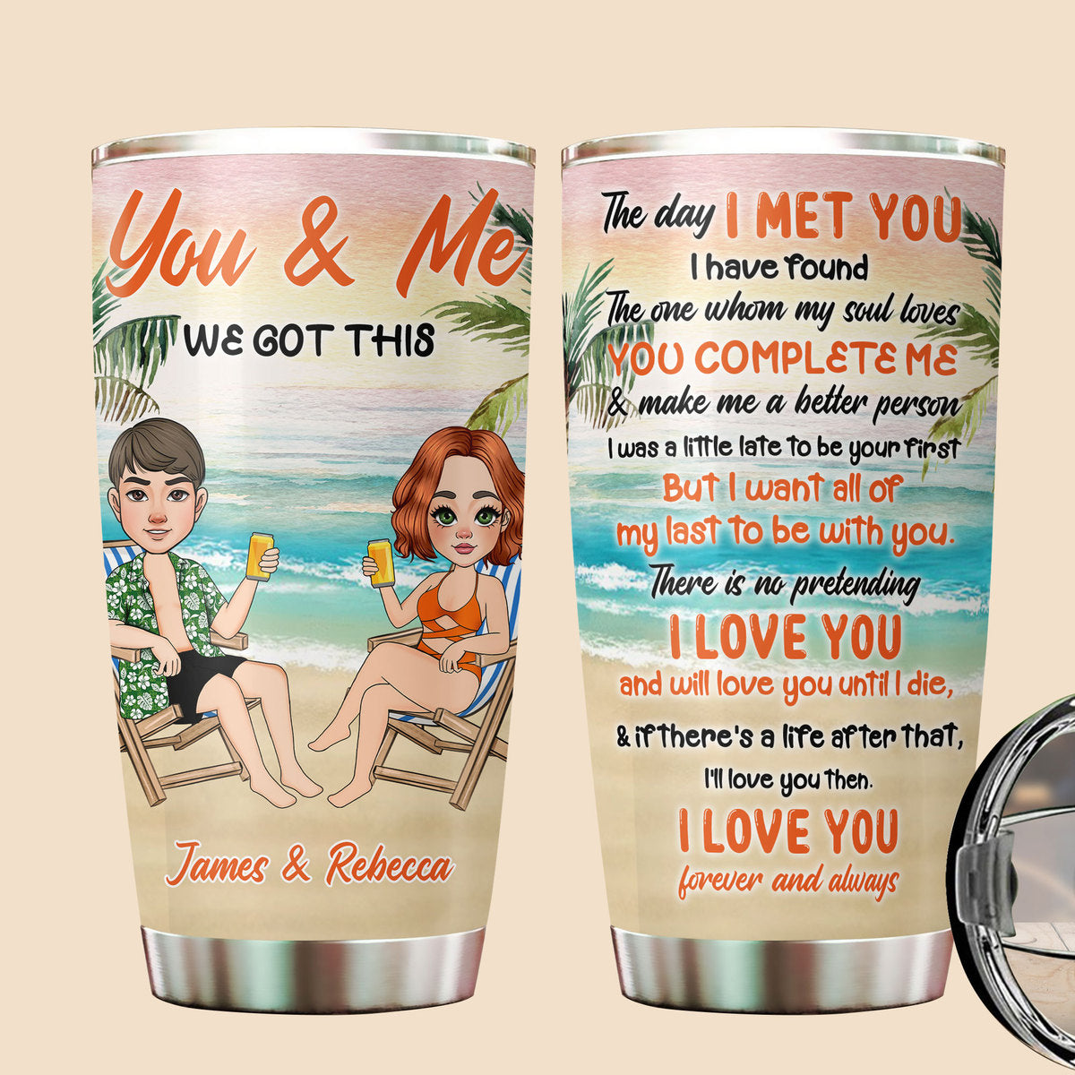 Couple Beach - Personalized Tumbler - Best Gift For Summer - Giftago