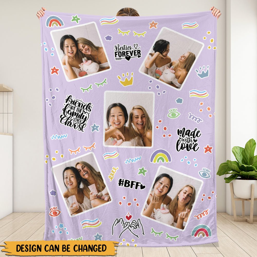 Friends Are The Family You Choose - Personalized Blanket - Best Gift For Friend - Giftago