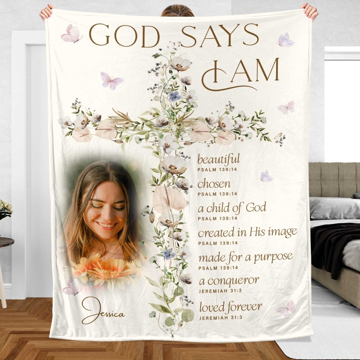 God Says I Am - Christian Affirmation Personalized Blanket - Giftago