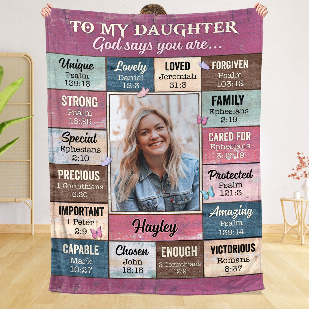 To My Daughter/Granddaughter - God Says You Are Pink Photo - Personalized Blanket - Best Gift For Daughter, Granddaughter - Giftago