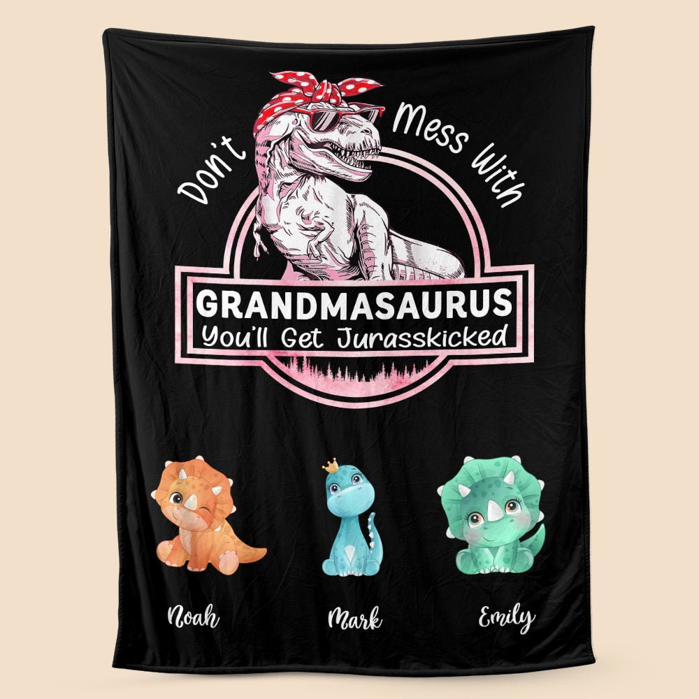 Don't Mess With Grandmasaurus - Personalized Blanket - Best Gift For Grandma - Giftago