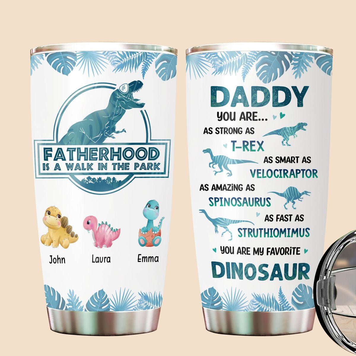 Fatherhood Is A Walk In The Park (Version 2) - Personalized Tumbler - Best Gift For Father - Giftago