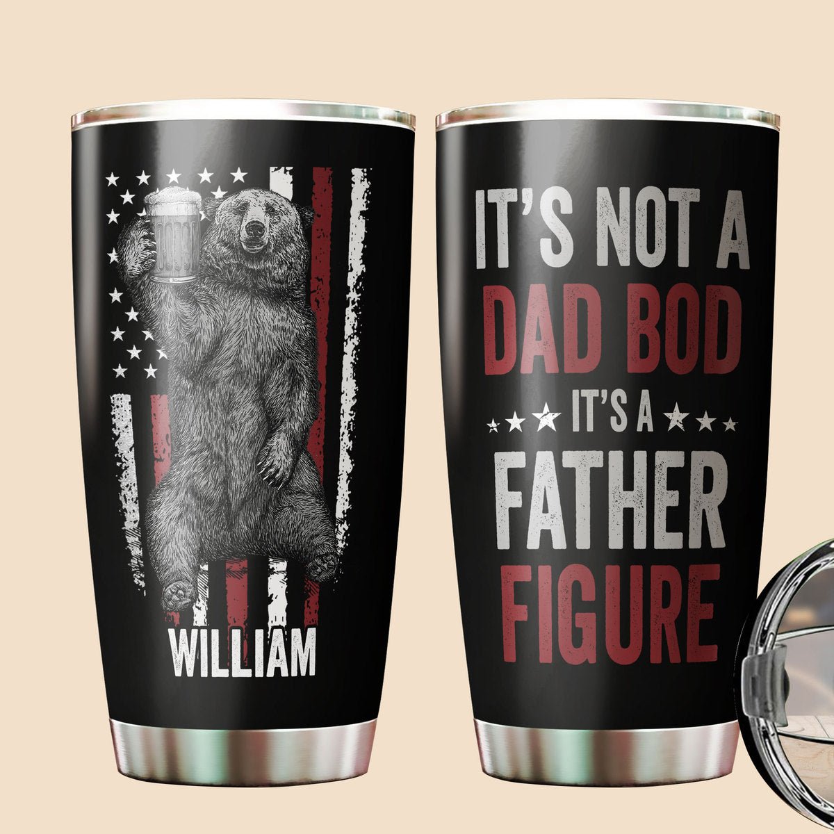 It's Not A Dad Bod Bear - Personalized Tumbler - Best Gift For Dad - Giftago