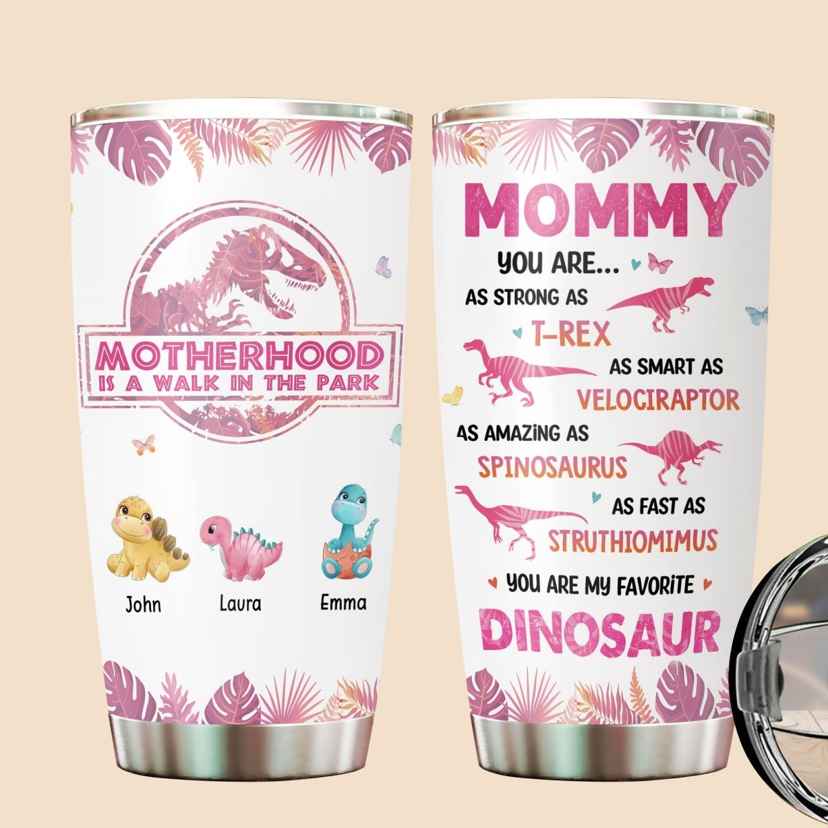 Mom Tumblers Ideas - Personalized "Motherhood Tropical" Tumbler - Giftago - 1