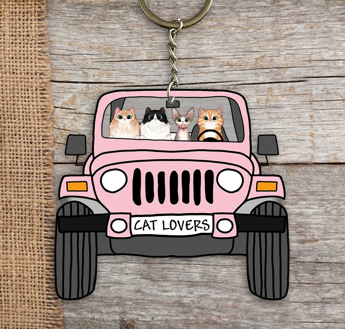 GeckoCustom Personalized Couple Gifts 2024, Off Road Dog Cats Keychain Double Sided Design Acrylic Keychain Car for Pet Lovers N304 , Dog Clipart / 5 Pieces