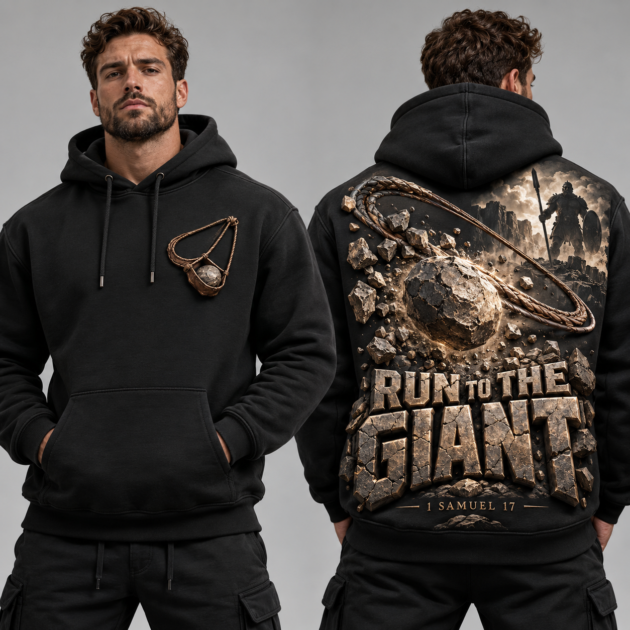 Run to the Giant – The Sling Christian Hoodie