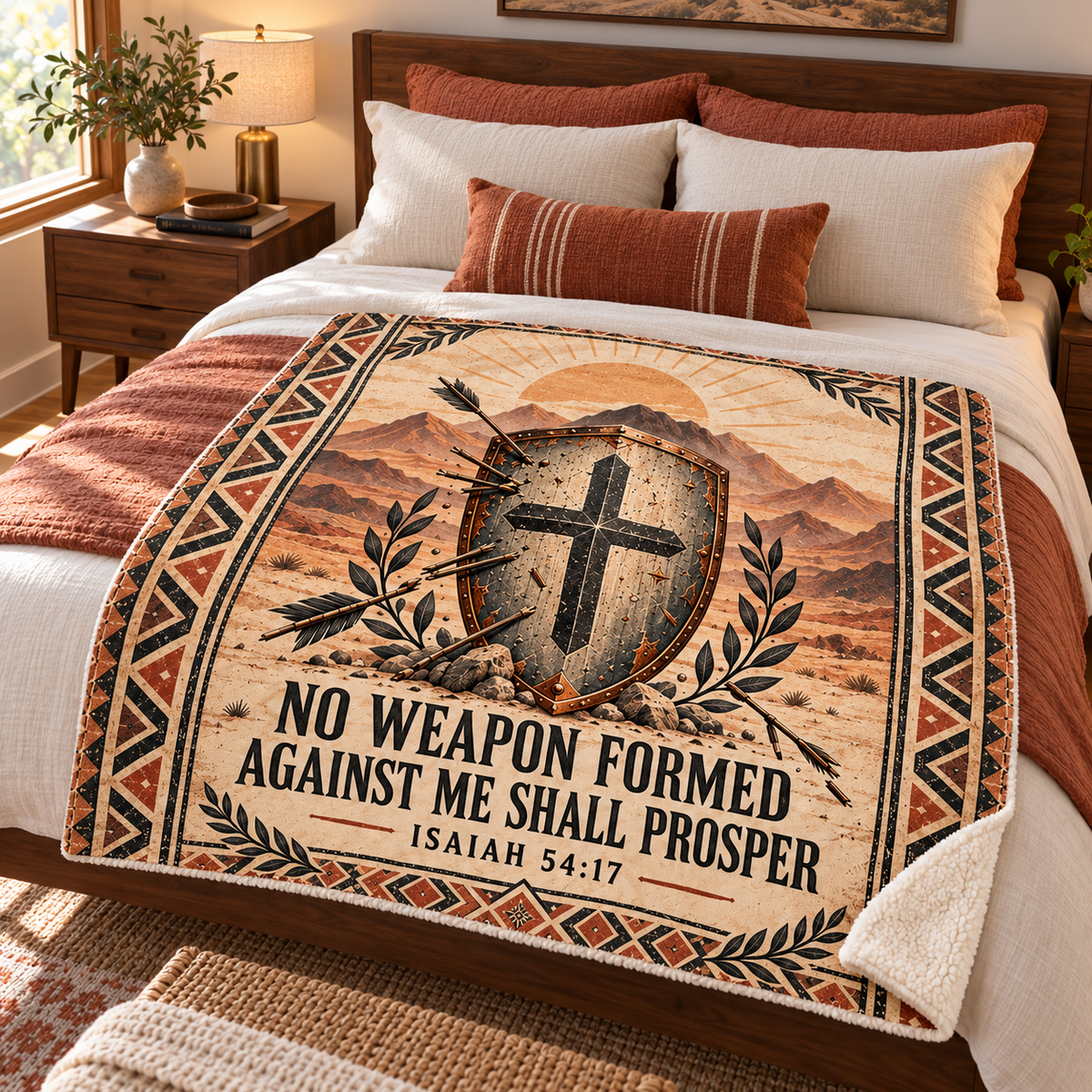 No Weapon Formed – Desert Shield Isaiah 54:17 Christian Blanket