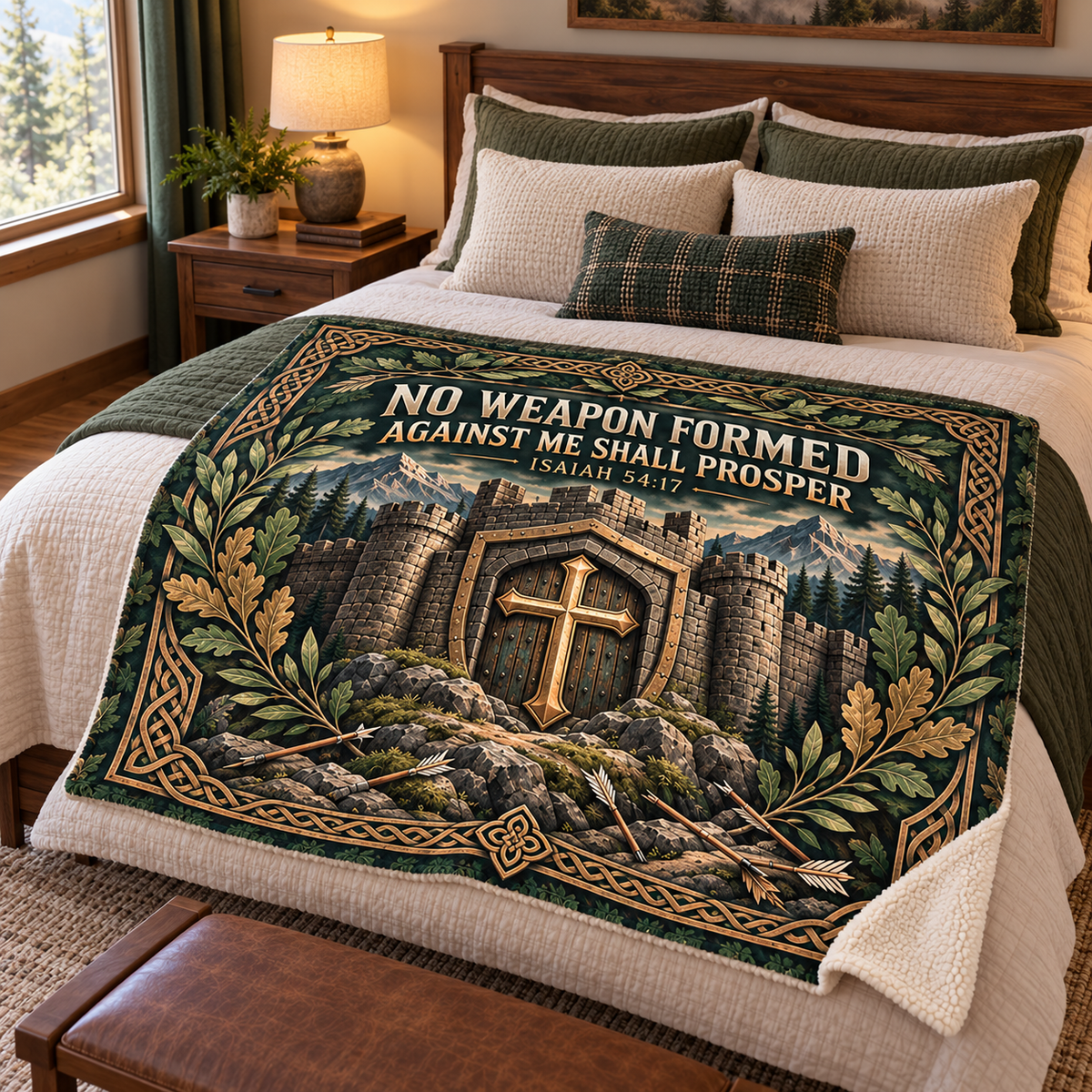 No Weapon Formed – Fortress of Faith Isaiah 54:17 Christian Blanket