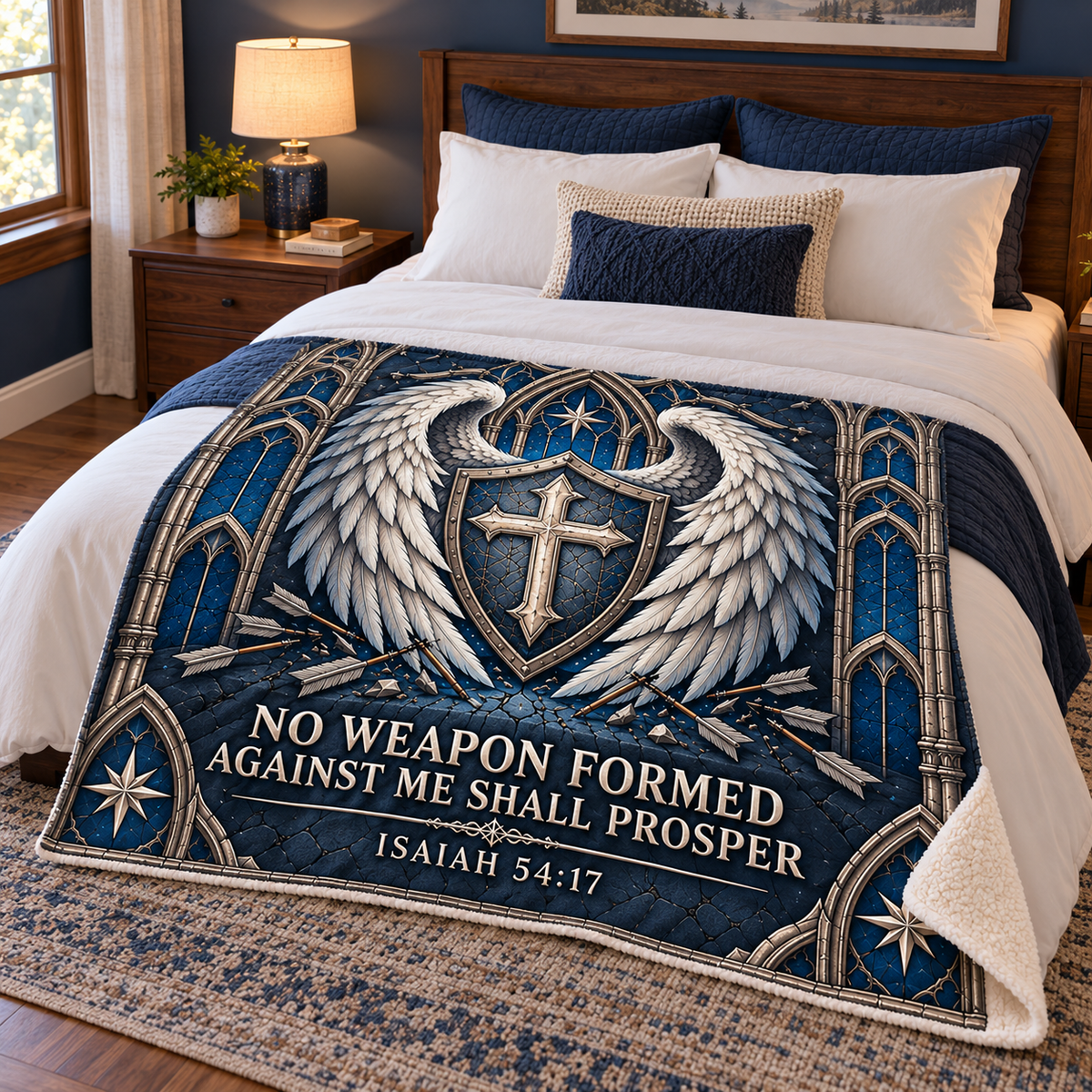 No Weapon Formed – Guardian Wings Isaiah 54:17 Christian Blanket