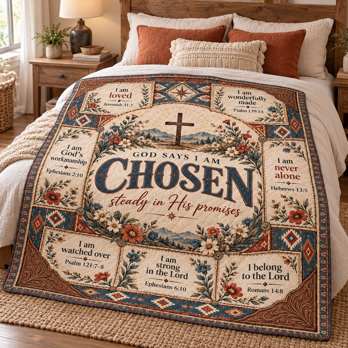 God Says I Am Beloved – Botanical Scripture Blanket