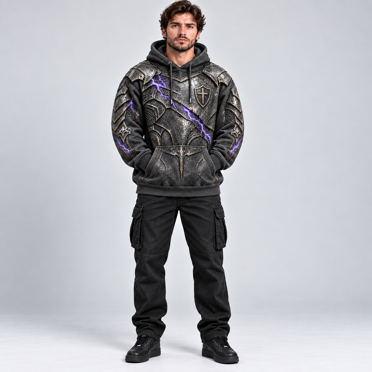 Be Strong Ephesians 6:10 Christian Armor Hoodie – Storm Forged