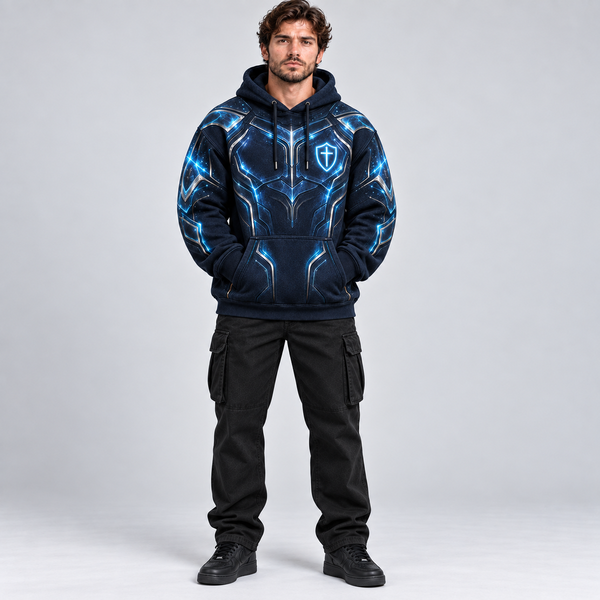 Put On The Full Armor Ephesians 6:11 Christian Hoodie – Midnight Blue