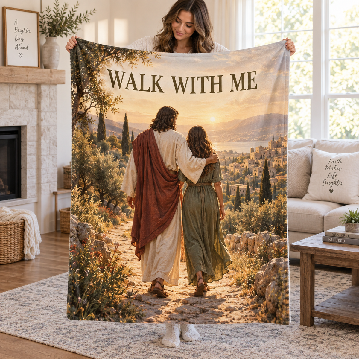 Walk With Me – Jesus Christian Inspirational Blanket