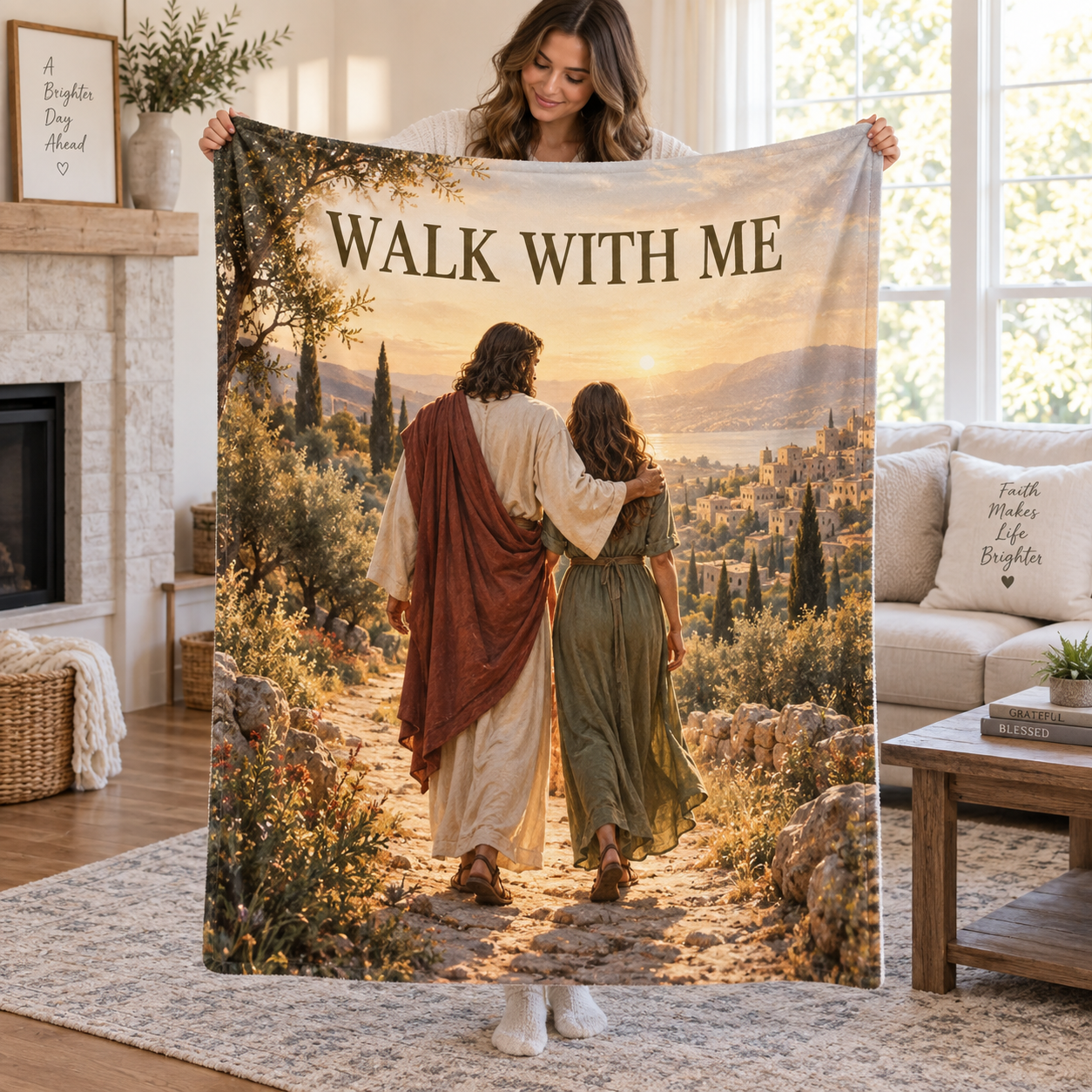 Walk With Me – Jesus Christian Inspirational Blanket