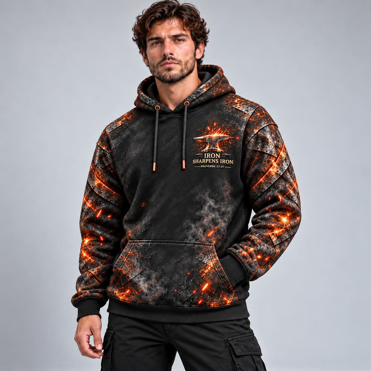 Refined by Fire – Proverbs 27:17 Christian Hoodie