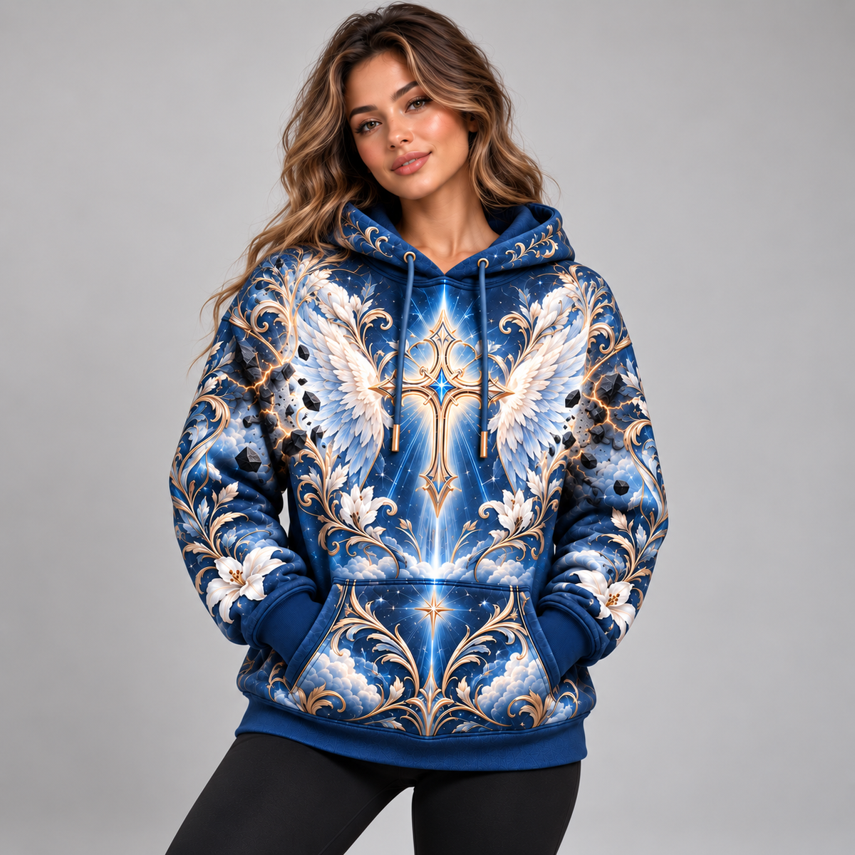 No Weapon Formed – Heavenly Blue Wings Isaiah 54:17 Women’s Hoodie