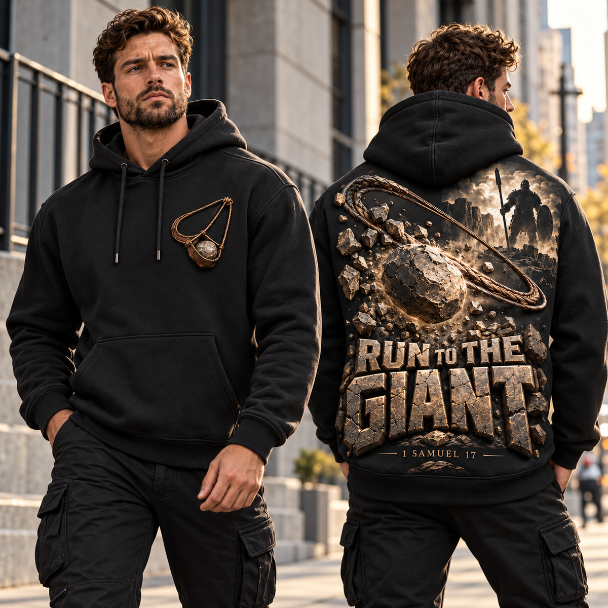 Run to the Giant – The Sling Christian Hoodie