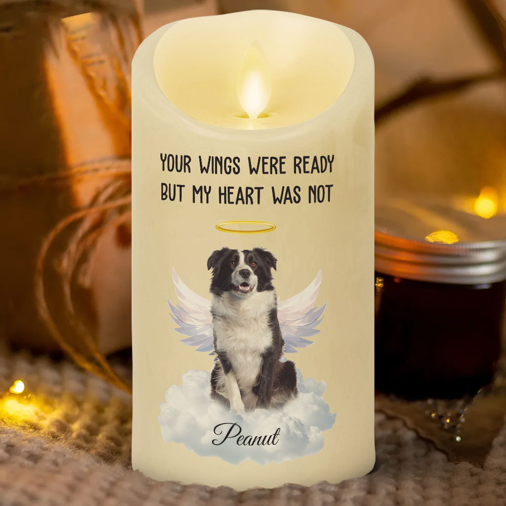 Your Wings Were Ready But My Heart Was Not - Personalized LED Candle