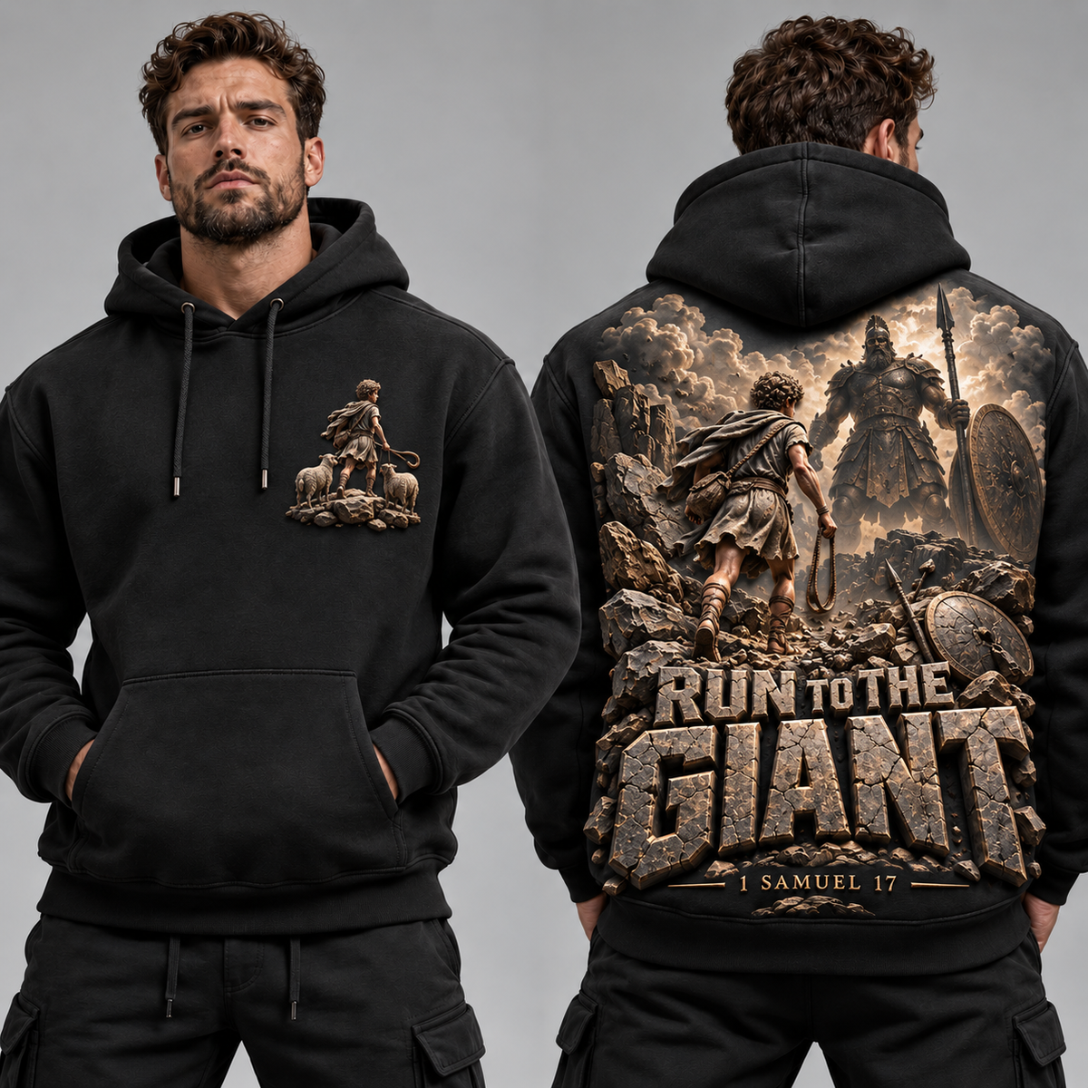 Run to the Giant – Before the Giant Christian Hoodie