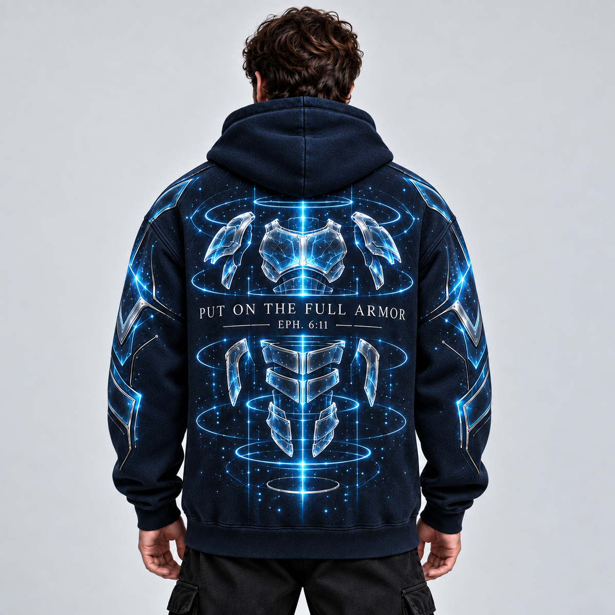Put On The Full Armor Ephesians 6:11 Christian Hoodie – Midnight Blue