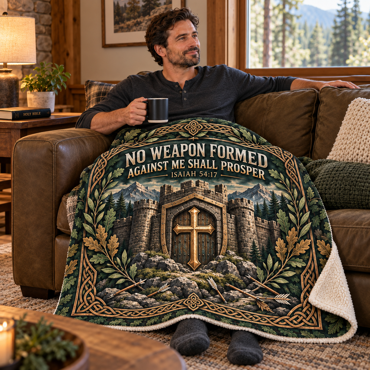 No Weapon Formed – Fortress of Faith Isaiah 54:17 Christian Blanket