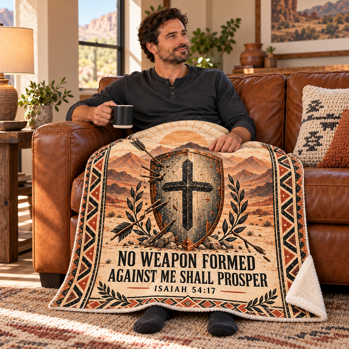 No Weapon Formed – Desert Shield Isaiah 54:17 Christian Blanket