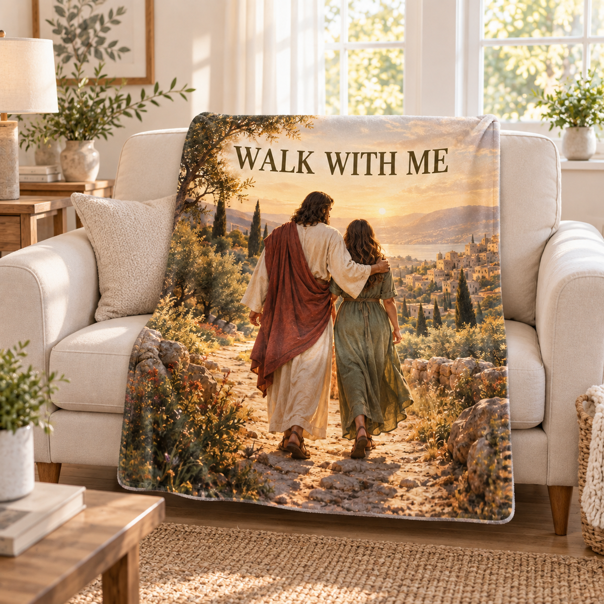 Walk With Me – Jesus Christian Inspirational Blanket