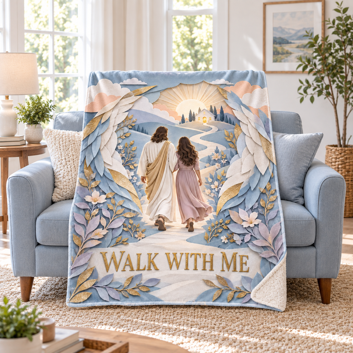 Walk With Me – Angel Wings Christian Inspirational Blanket