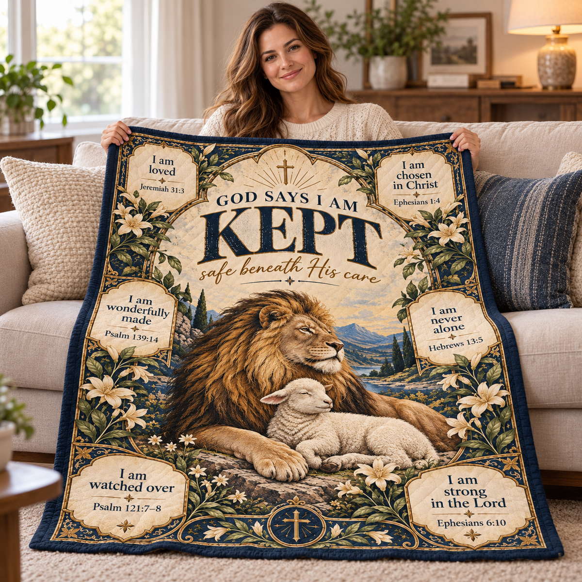 God Says I Am Kept – Safe Beneath His Care Christian Blanket