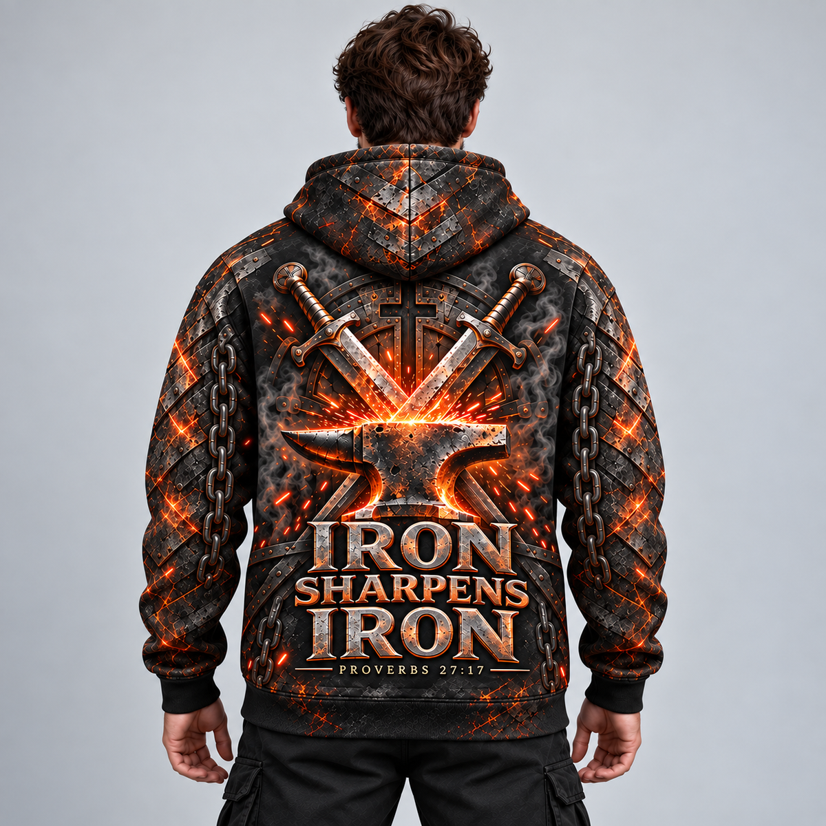 Refined by Fire – Proverbs 27:17 Christian Hoodie