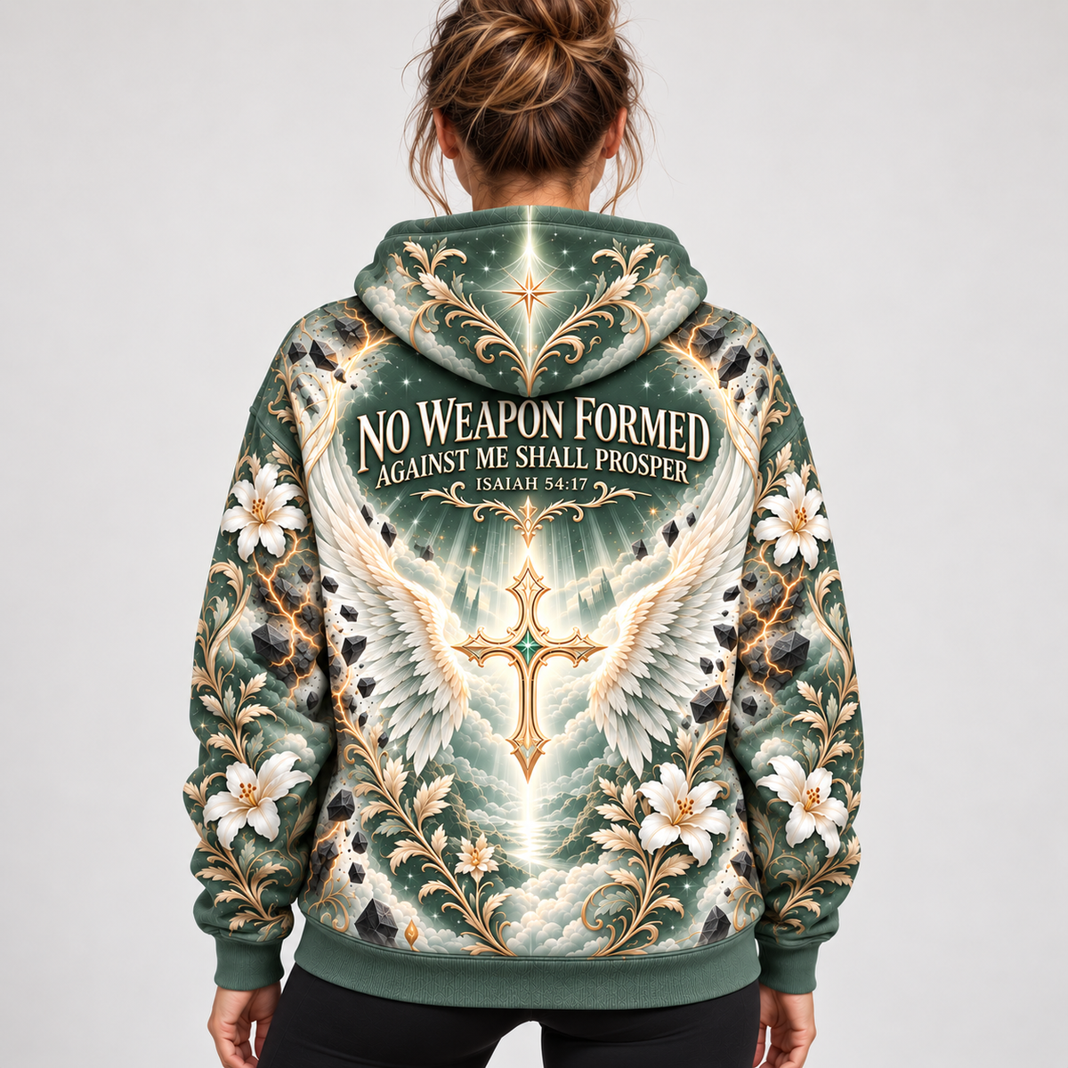 No Weapon Formed – Grace & Protection Sage Isaiah 54:17 Women’s Hoodie
