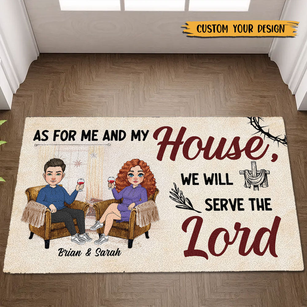Serve The Lord - Personalized Doormat - Best Gift For Valentine, For Couple - Giftago