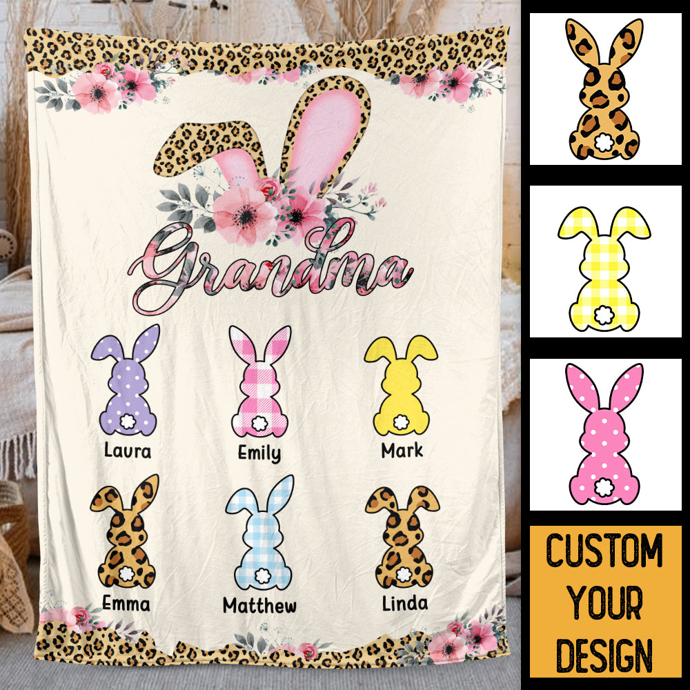 Grandma Bunny - Personalized Blanket - Best Gift For Mother, Grandma - Giftago