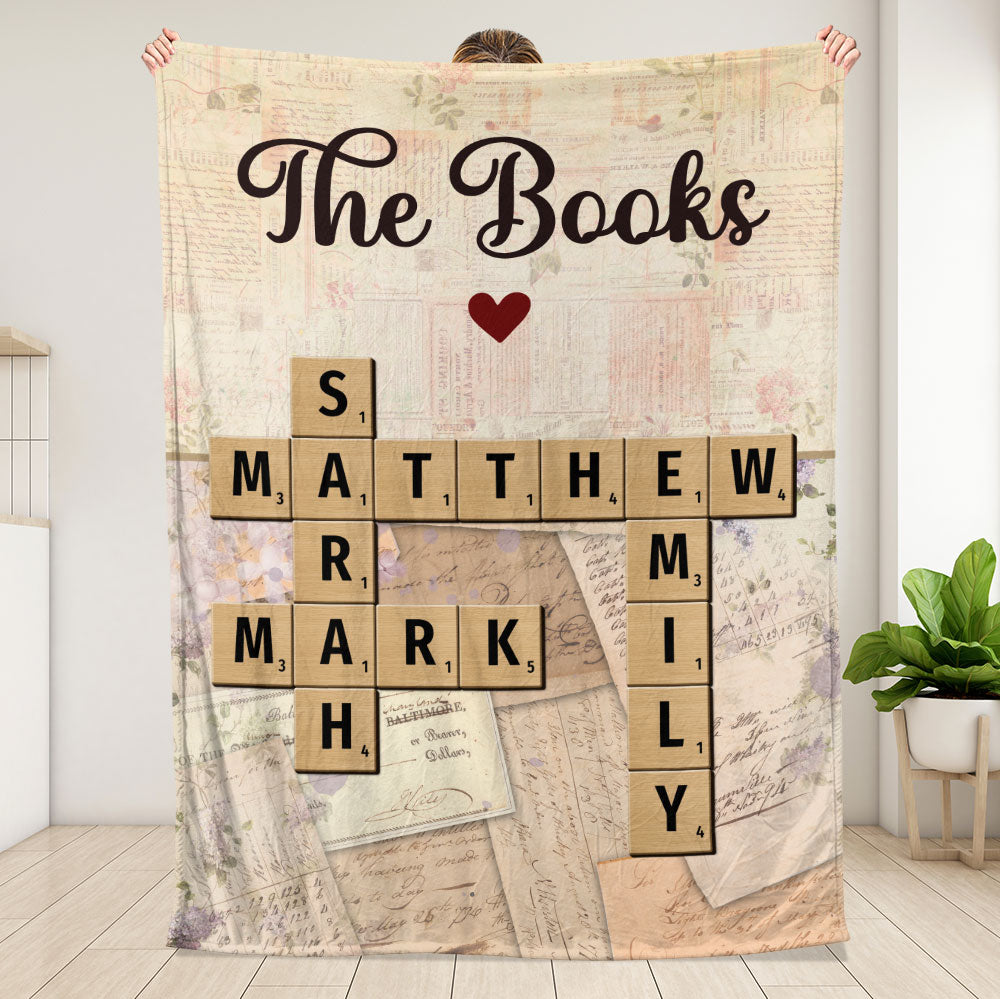 Family Crossword Blanket - Personalized Blanket