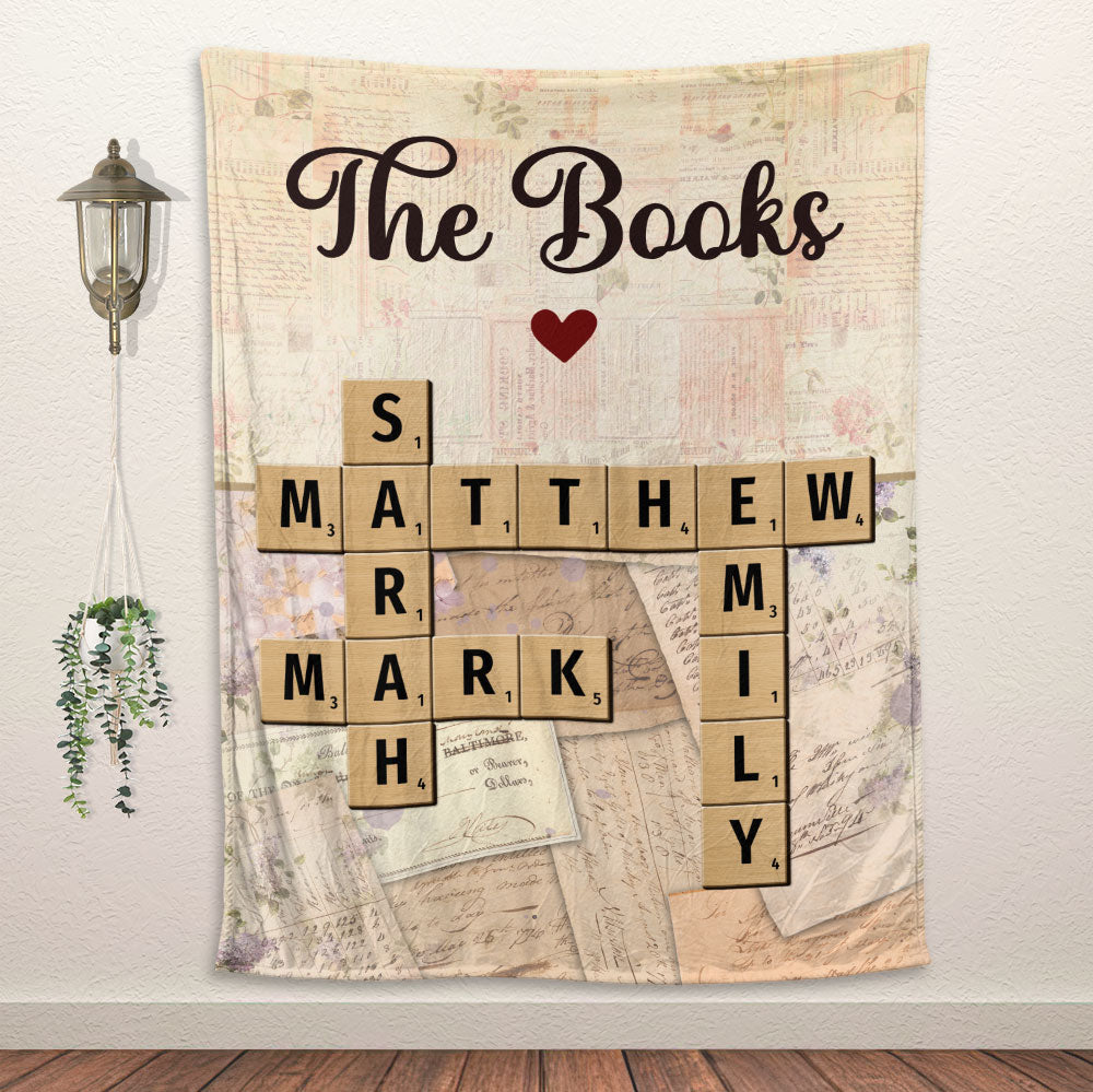 Family Crossword Blanket - Personalized Blanket