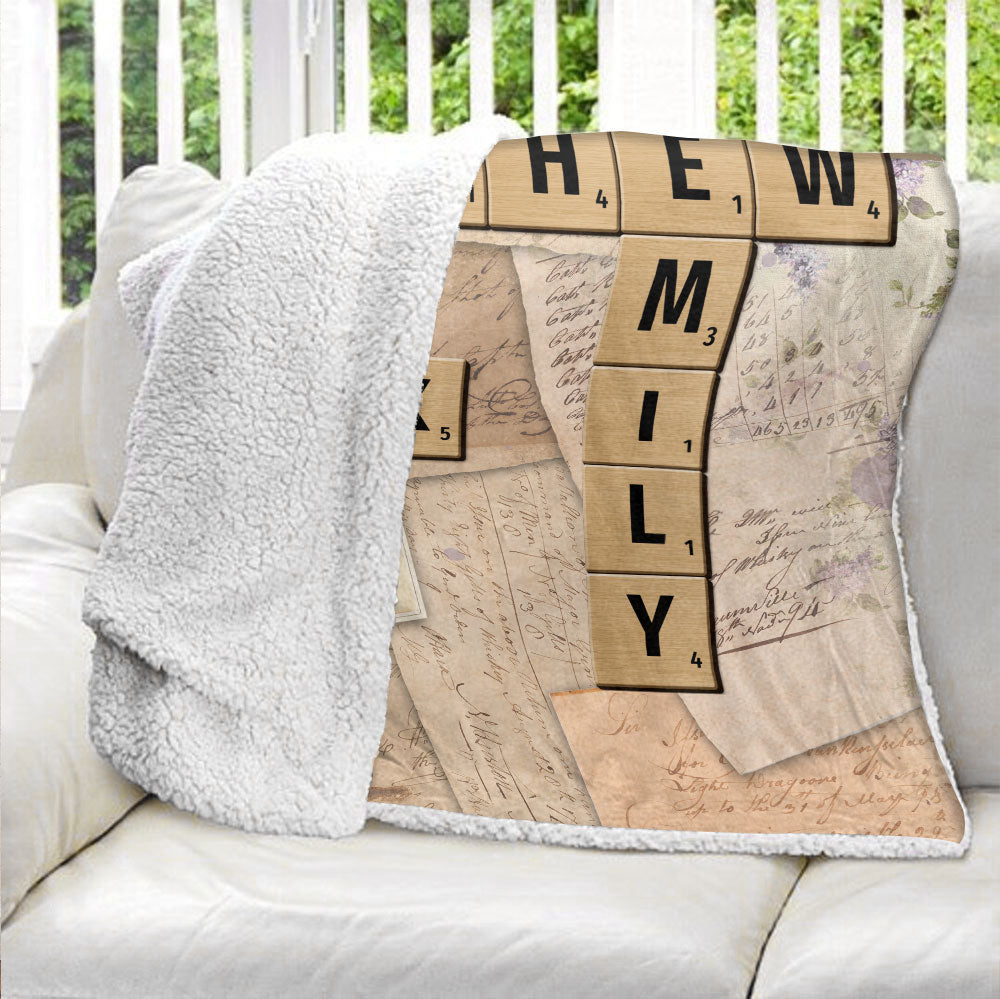 Family Crossword Blanket - Personalized Blanket