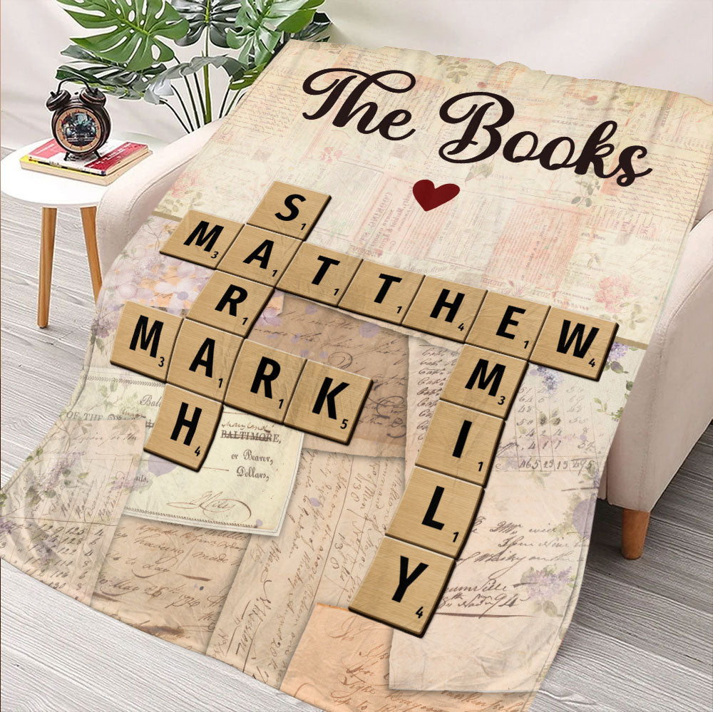Family Crossword Blanket - Personalized Blanket