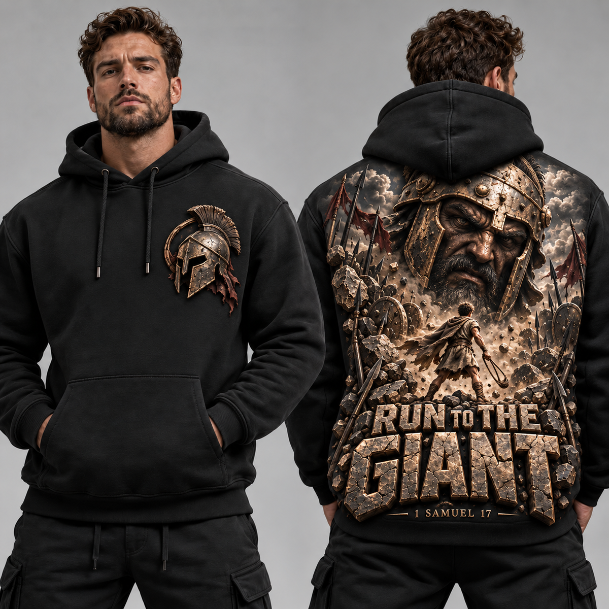 Run to the Giant – Face the Giant Christian Hoodie