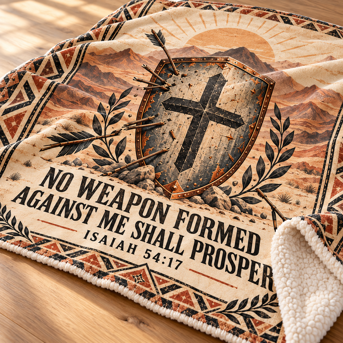 No Weapon Formed – Desert Shield Isaiah 54:17 Christian Blanket