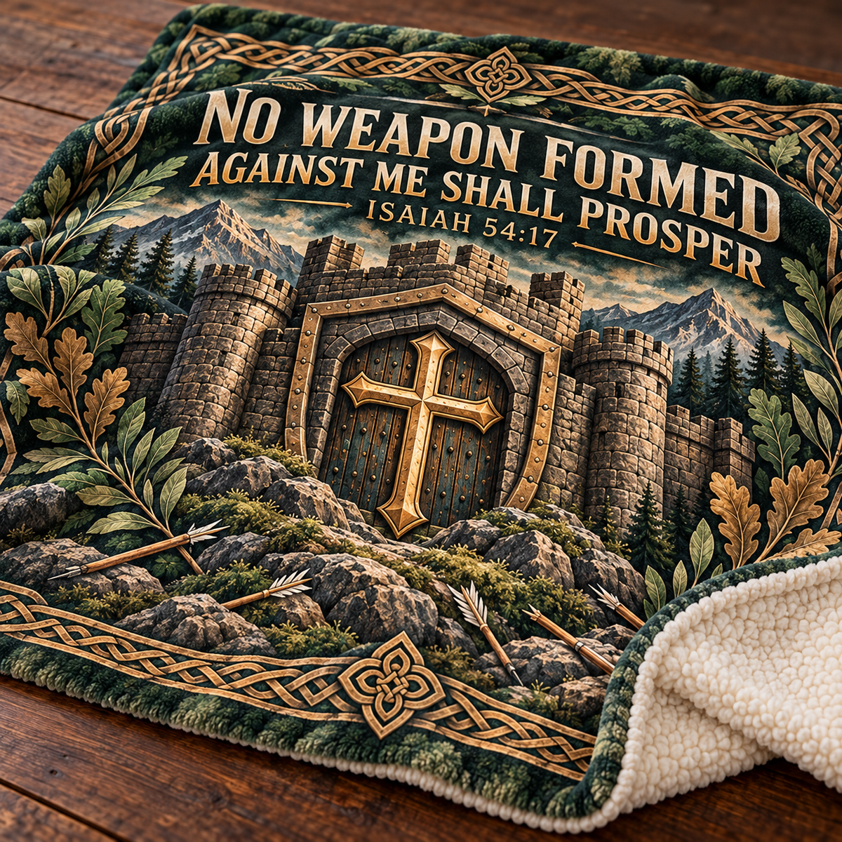 No Weapon Formed – Fortress of Faith Isaiah 54:17 Christian Blanket