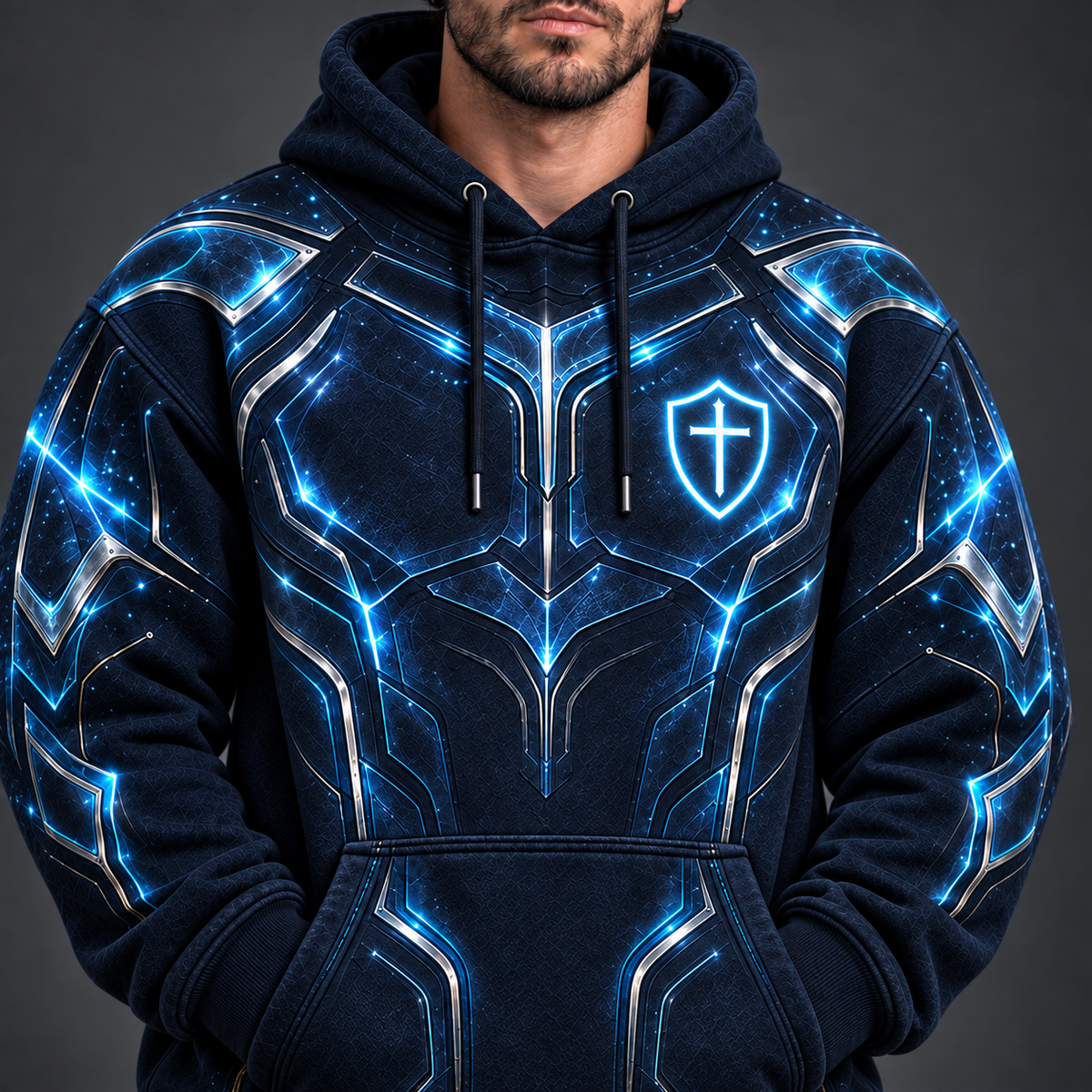 Put On The Full Armor Ephesians 6:11 Christian Hoodie – Midnight Blue
