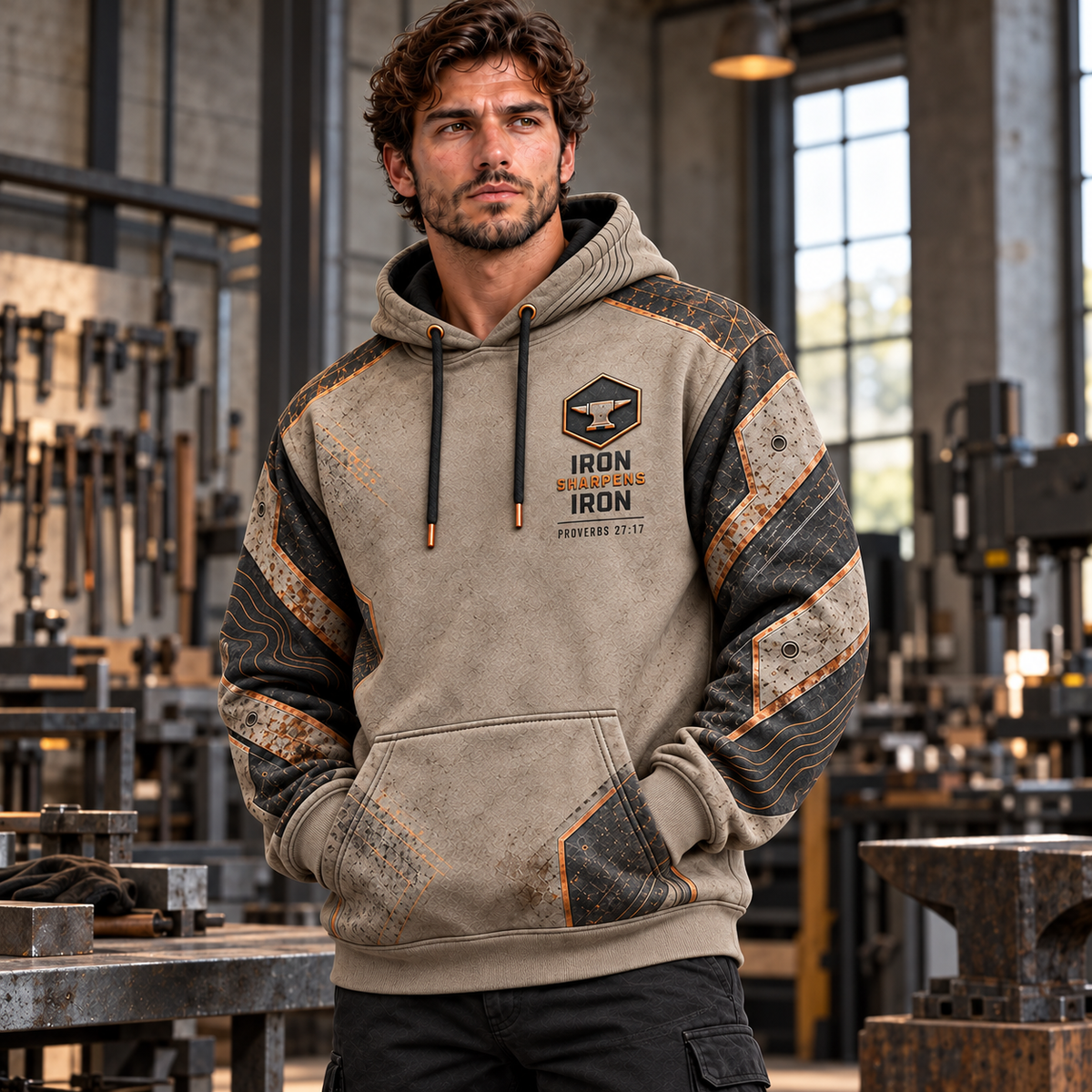 Forged Together – Proverbs 27:17 Christian Hoodie