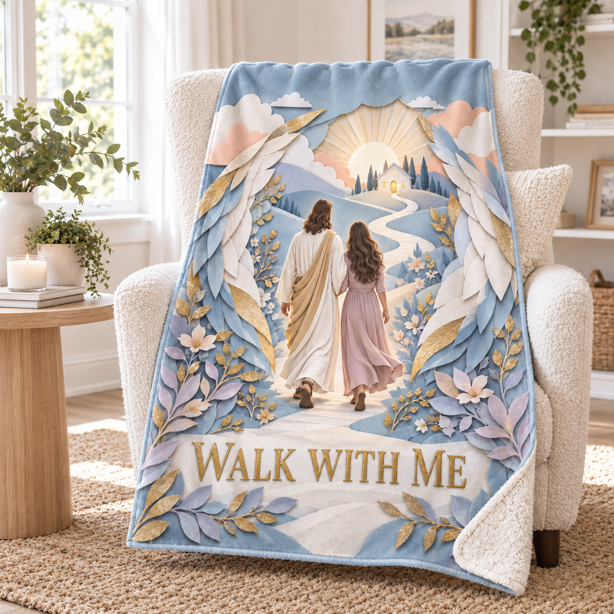 Walk With Me – Angel Wings Christian Inspirational Blanket