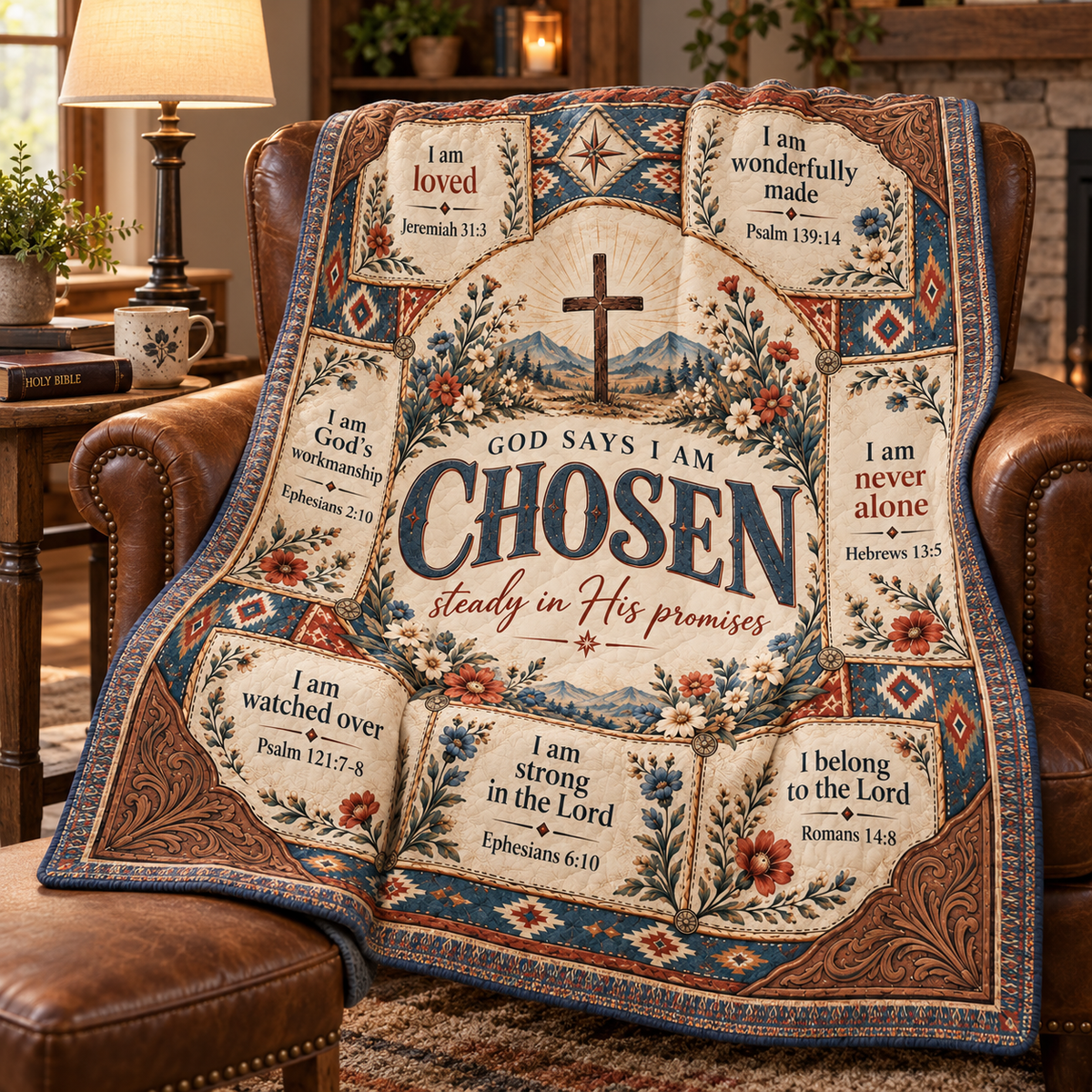 God Says I Am Beloved – Botanical Scripture Blanket