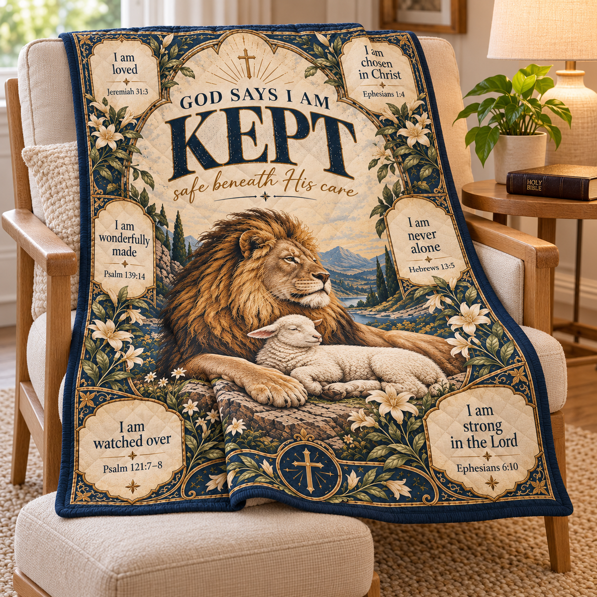 God Says I Am Kept – Safe Beneath His Care Christian Blanket