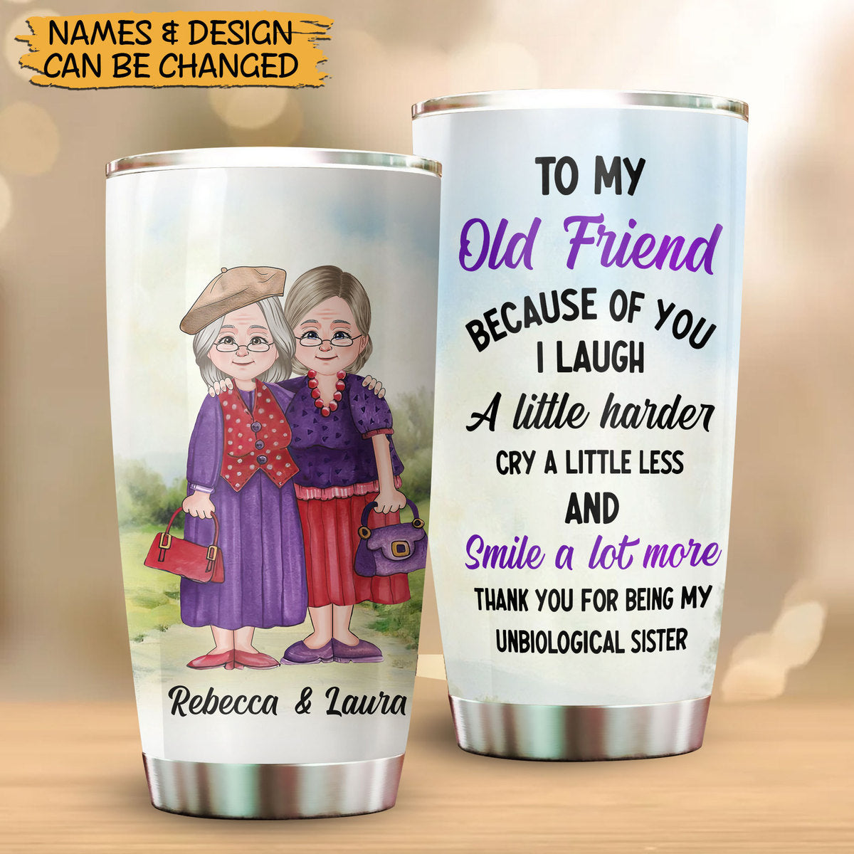 To My Old Friend - Personalized Tumbler - Best Gift For Valentine, For Couple - Giftago