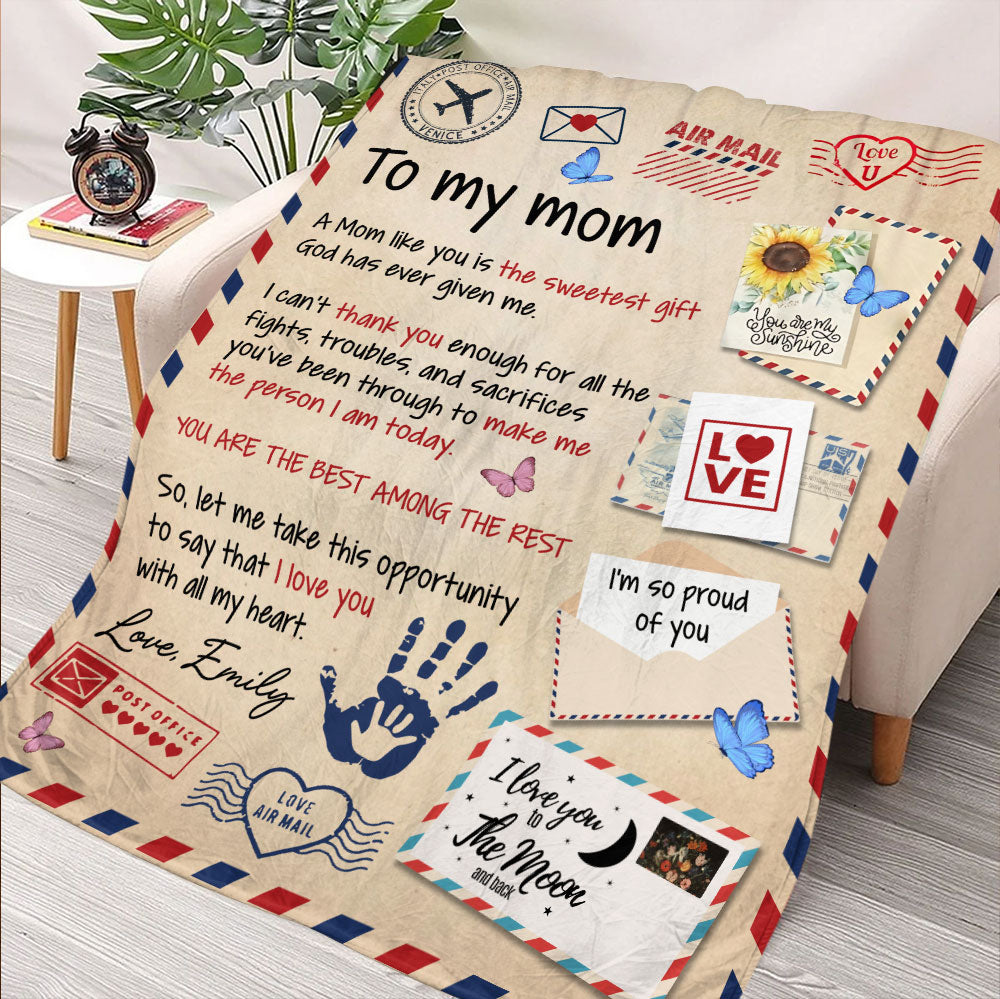 To My Mom, Gift For Mom Blanket - Personalized Blanket